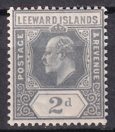 9.BrK. Великобритания. Колонии. Подветренные острова. Эдуард VII. Стандарт. 2d. 1907 г. Mi.#39.