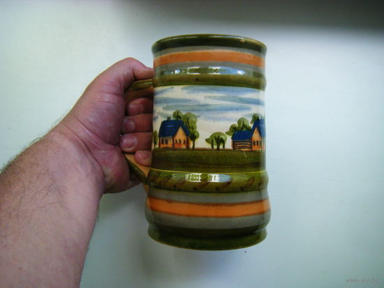 Пивная Кружка из СССР .Керамика. Авторская работа. Ручная роспись.