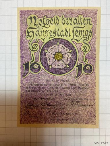 10 пфеннигов (нотгельды) г. Германия Лемго-1201