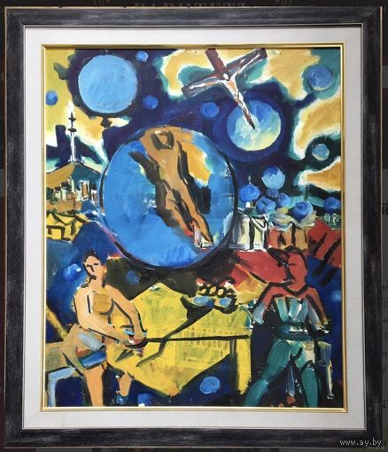 Кищенко А.М;57/69см;х/м;Жизнь во Вселенной;57/69см,1987год;х/м