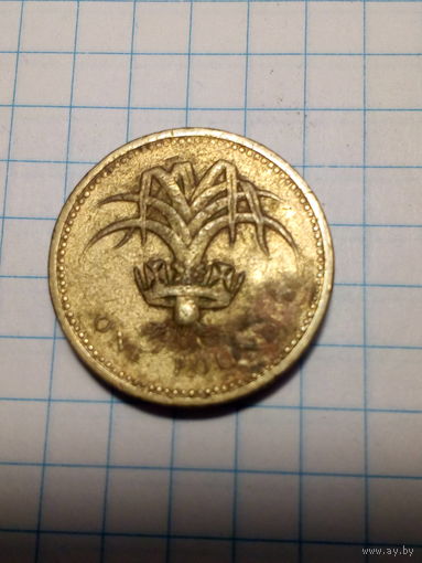 1 фунт Великобритания 1985 год.