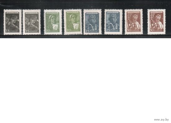 СССР-1955-1957 (Заг.1293II-1296II)  **, Стандарт, оттенки