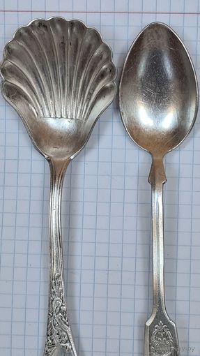 С 1 РУБЛЯ ! ЛОТ 2 ЛОЖКИ ЧАЙ , САХАР ПОСЕРЕБРЕНИЕ КИЕВ ЛЕНИНГРАД ПЁТР I