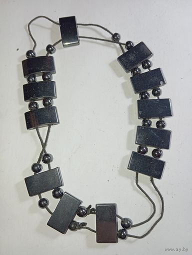 Браслет из Гематита . Распродажа винтажный бижутерии с натуральными камнями .