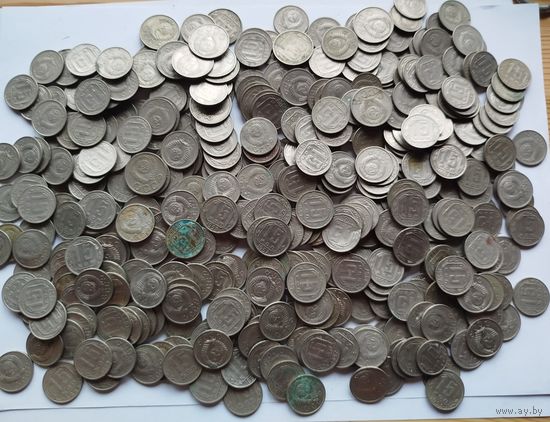 Никель 450 шт. 1950 - 1957 год. Домашнее хранение!