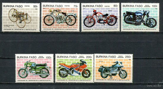 Буркина-Фасо - 1985 - Мотоциклы - [Mi. 998-1004] - полная серия - 7 марок. MNH.  (Лот 95Ga)-T25P41