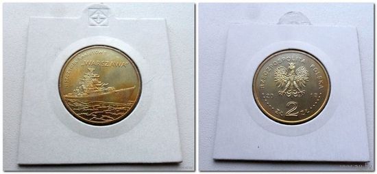 Польша 2 злотых, 2013 Польские суда - Ракетный эсминец "Варшава"
