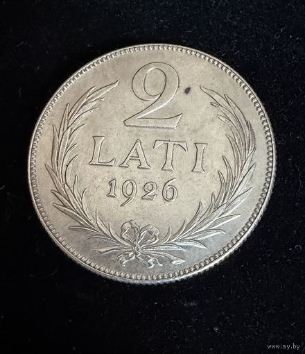 2 лата 1926 г.  Латвия.  Серебро
