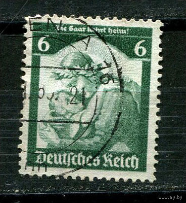 Рейх - 1935 - Возвращение Саар 6Pf - [Mi.566] - 1 марка. Гашеная.  (Лот 14JH)-TG2P25