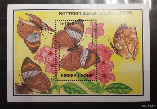 Сьерра-Леоне. 1993 год. Фауна. Бабочки. Блок (187)