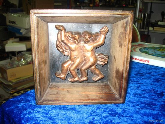 Панно литовское из СССР, 15*15*6 см.