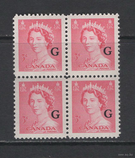 Канада 1953** Елизавета II, Служебная марка Квартблок SG#О198