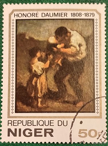 Нигер 1979. Картина Оноре Домье под названием Поцелуй