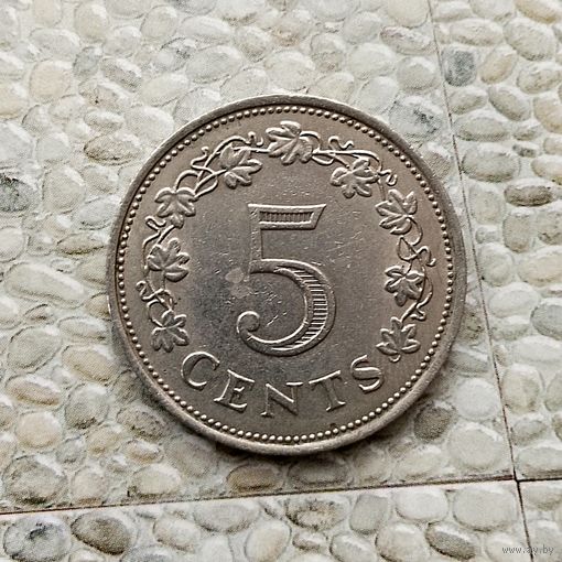 5 центов 1972 года Мальта. Мальтийская Республика.