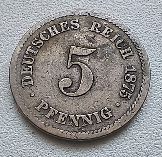 Германия 5 пфеннигов, 1875 J  2-1-17