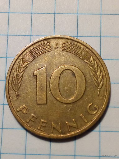 10 пфеннигов Германия 1989 J
