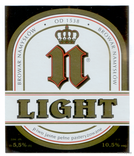 Этикетка пива Light Польша Ф984