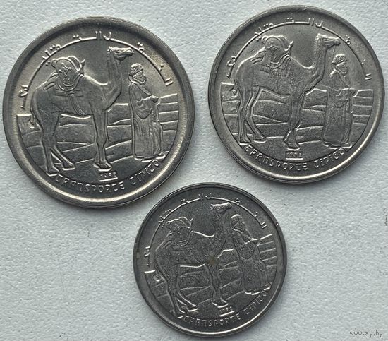 Западная Сахара 1, 2, 5 песет 1992 г. Набор 3 монеты