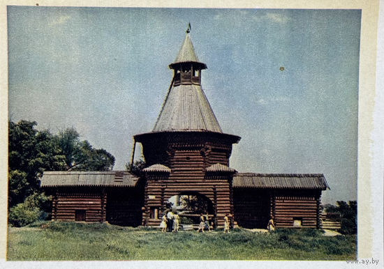 Открытка 1956  издательство Правда Коломенское деревянная башня фото Умнова и Фридлянда тир. 150 000