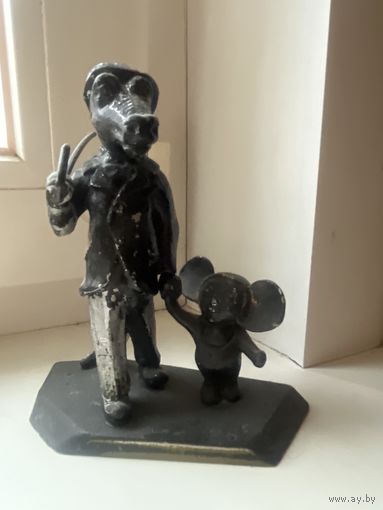 Статуэтка Гена и Чебурашка 1969   Касли