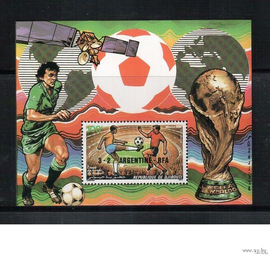 Джибути-1986 (Мих.БЛ.129В) ** , Спорт, ЧМ-1986, Футбол  MNH