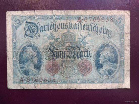 Германия 5 марок 1914