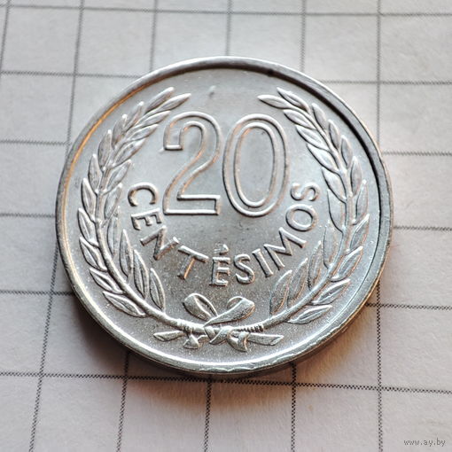 20 сентесимо 1965 года Уругвай.