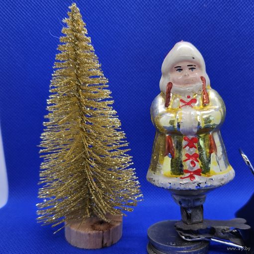 Старт с 1 Рубля !!! Елочная игрушка Девочка Марфуша Марфушечка Сказка Морозко 1950-60г