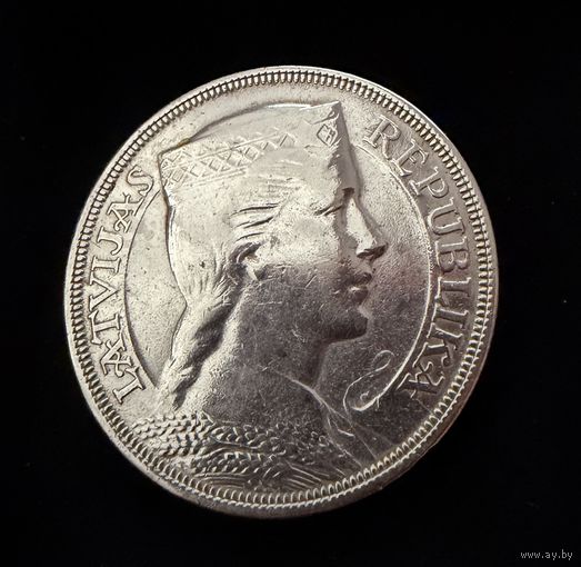 5 лат 1929 г.  Латвия.  Серебро