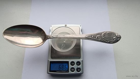 Cтоловая ложка. Вес 68,6 грамма. Серебро 875. Не чищена. 33