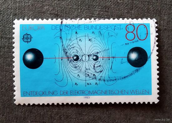 Марка Германия 1983 год Открытие электромагнитных волн