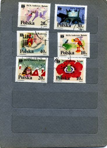 ПОЛЬША, 1987,  СКАЗКИ, иллюстрации  серия 6м гашеная