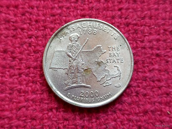 США 1 квотер 25 центов 2000 г. Р Массачусетс