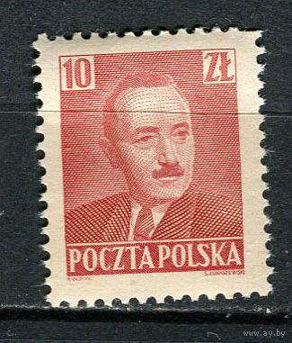 Польша - 1950 - Президент Болеслав Берут 10Zt - [Mi.548] - 1 марка. MNH.  (Лот 21JR)-T3P19
