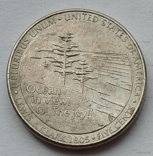 США 5 центов 2005 г. D. 200 лет экспедиции Льюиса и Кларка. Выход к океану