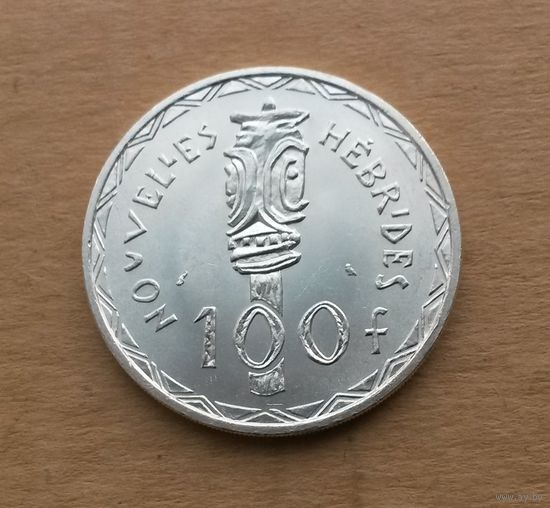 Новые Гебриды (ныне Вануату), 100 франков 1966 г., серебро 0.835