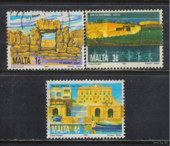 Мальта 1991 Святилище Та'Хаджрат,форт Св.Михаила Дворец Спинола #871,873-4