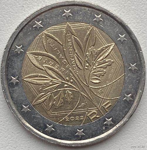 Франция 2 евро 2022 г. Стандарт. Новый тип