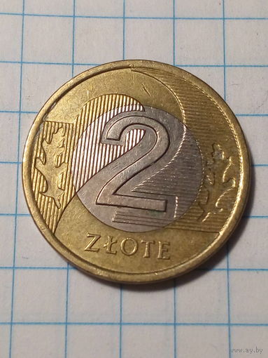 2 злотых Польша 2007 год.