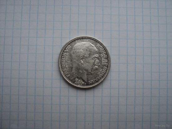 Дания 2 кроны 1912 "Смерть Фредерика VIII и вступление на престол Кристиана X", серебро