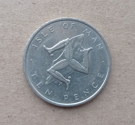Мэн остров 10 пенсов 1976 год карта острова Трискеле
