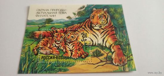 Блок, Россия 1992 ,Тигр, охрана природы