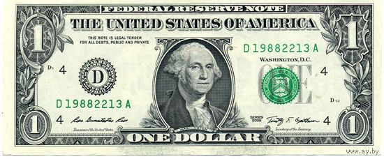 1 доллар США 2009 D.
