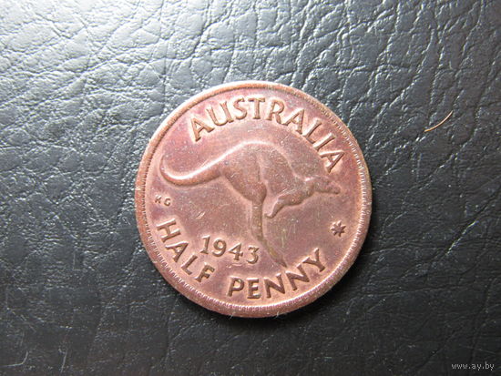 Австралия. Пол пенни. 1943. С 20 копеек. Распродажа коллекции. Смотрите другие лоты.