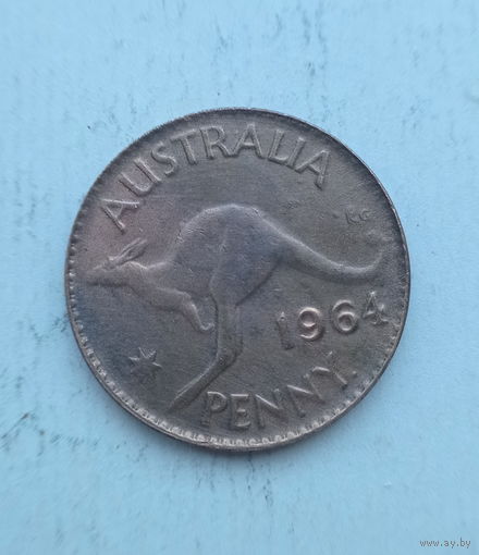 Австралия 1 пенни 1964 год кенгуру королева Елизавета точка после слова PENNY.