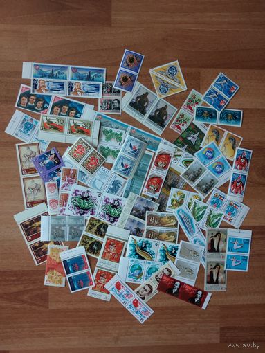 Чистые марки СССР 100 штук (50 сцепок)