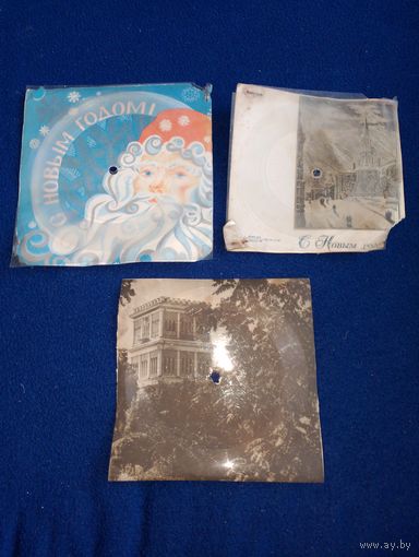 Пластинки сувенирные, пластинки ссср, дед мороз, новогодняя