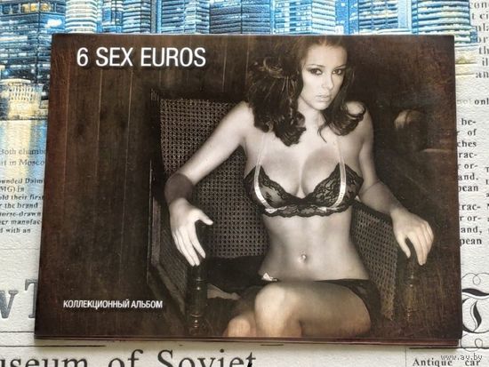 Лот из 7 монетовидных жетонов 6 (Sex) Euros (евро) в тематическом альбоме. #2