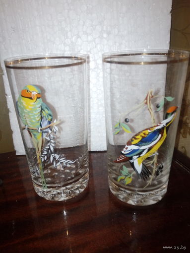 2 стакана БОГЕМИЯ 13СМ ХРУСТАЛЬНОЕ ДНО.