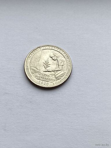 25 центов 2020 г., Национальный исторический парк Рокфеллера, штат Вермонт, США